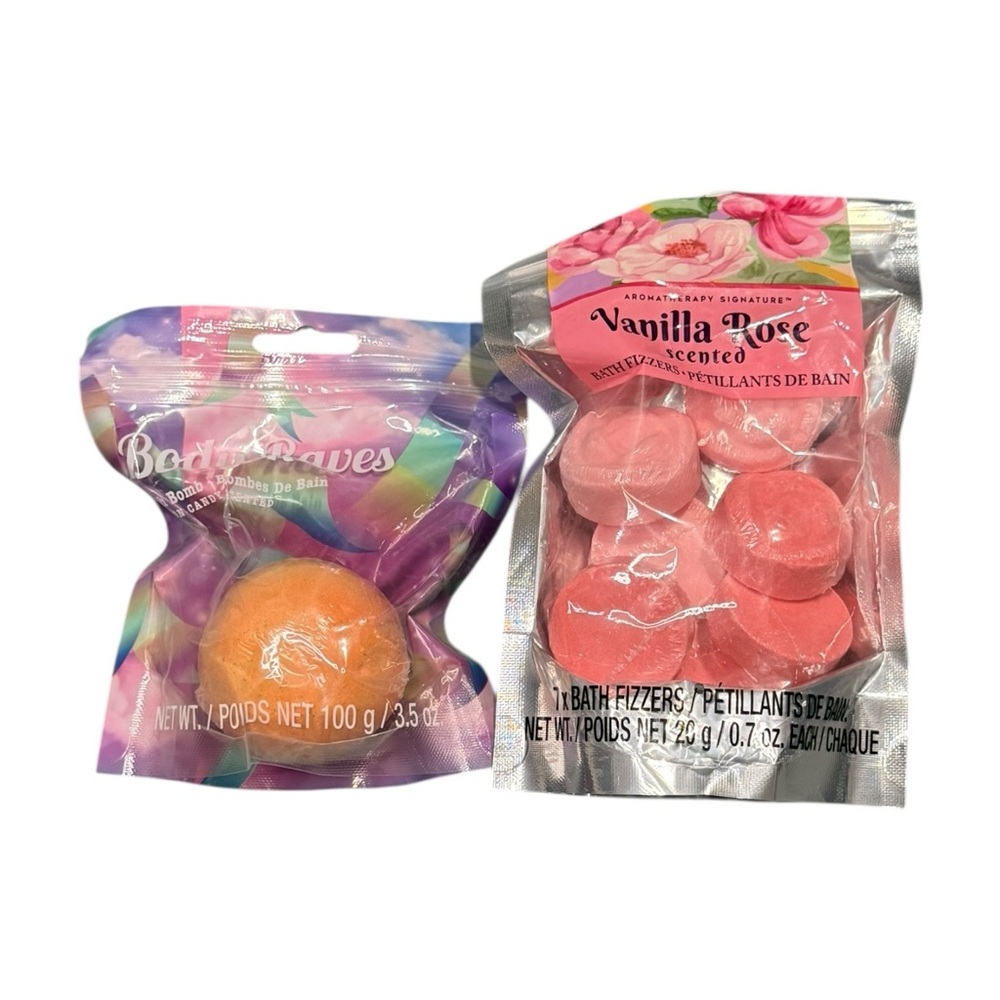Vanilla Rose and Cotton Candy Scented Bath Bombs Fizzers